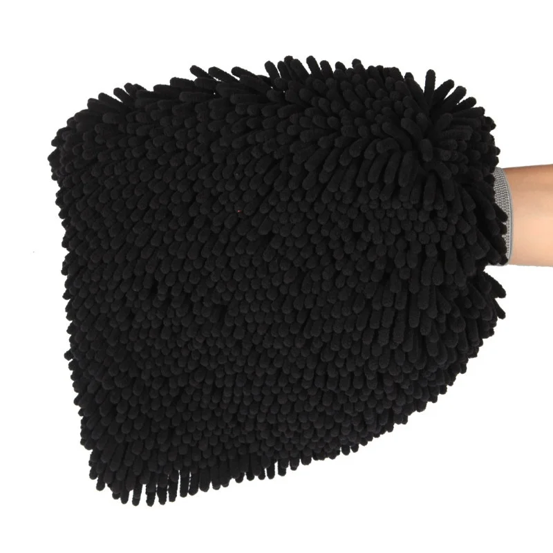 Extra Larger Auto Wash Cleaning Car Microfiber Chenille blue black Wash Mitt 11x 14 inches