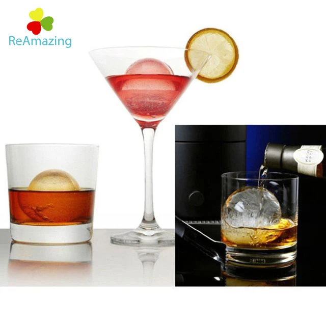 
Amazon 4 Cavity Round Ball Shape Silicone Ice Cube Mold Maker 