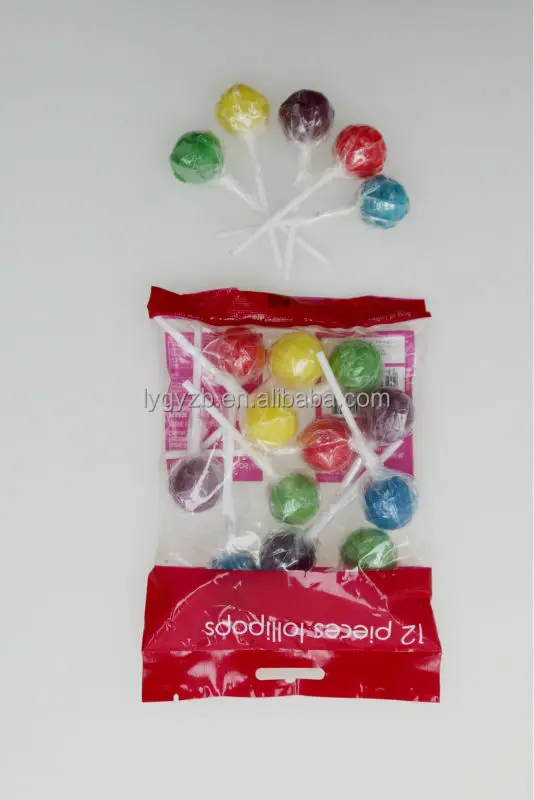 
Lollipop with gum inside colorful sweet candy 