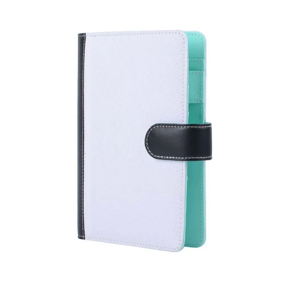 Fashion mixed color magnetic a5 faux pu leather ring planner binder with clasp