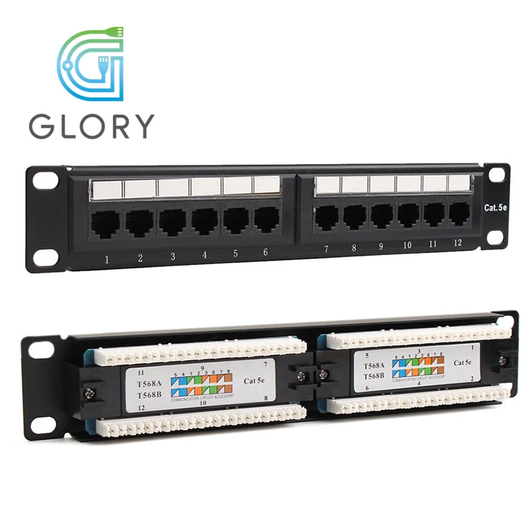 Сертификат RoHS хорошая цена патч-панель RJ45 UTP с 12 портами Cat