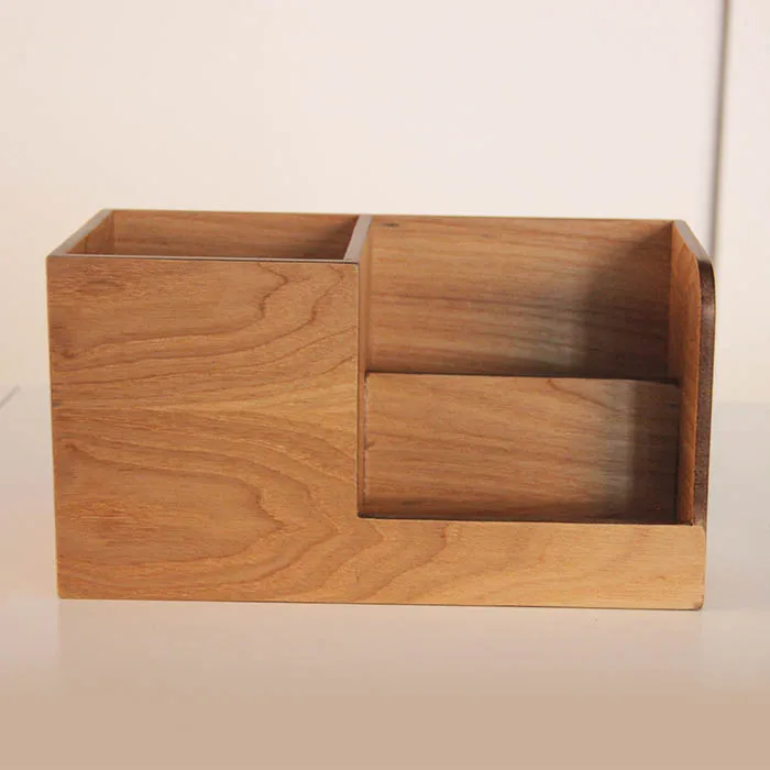 Fast delivery eco-friendly wooden storage desk organizer box