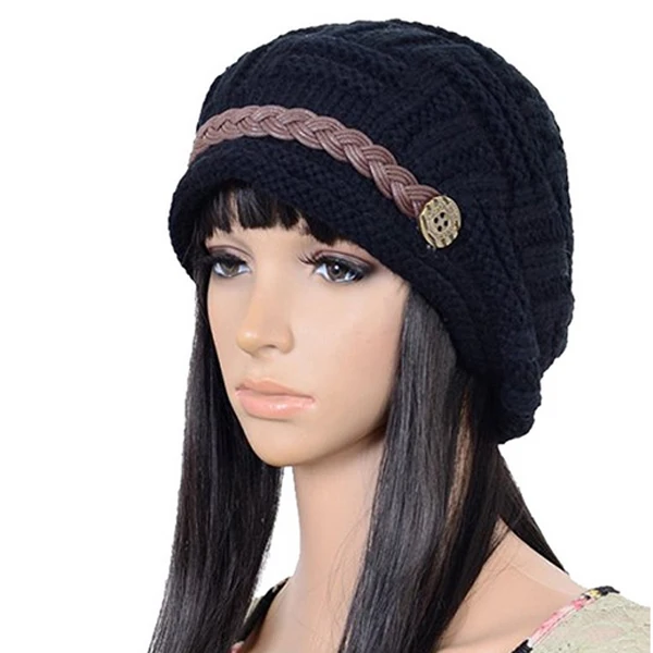Fashion Ladies Women Colorful Cable Knit Winter Crochet Beanie Hat Wholesale