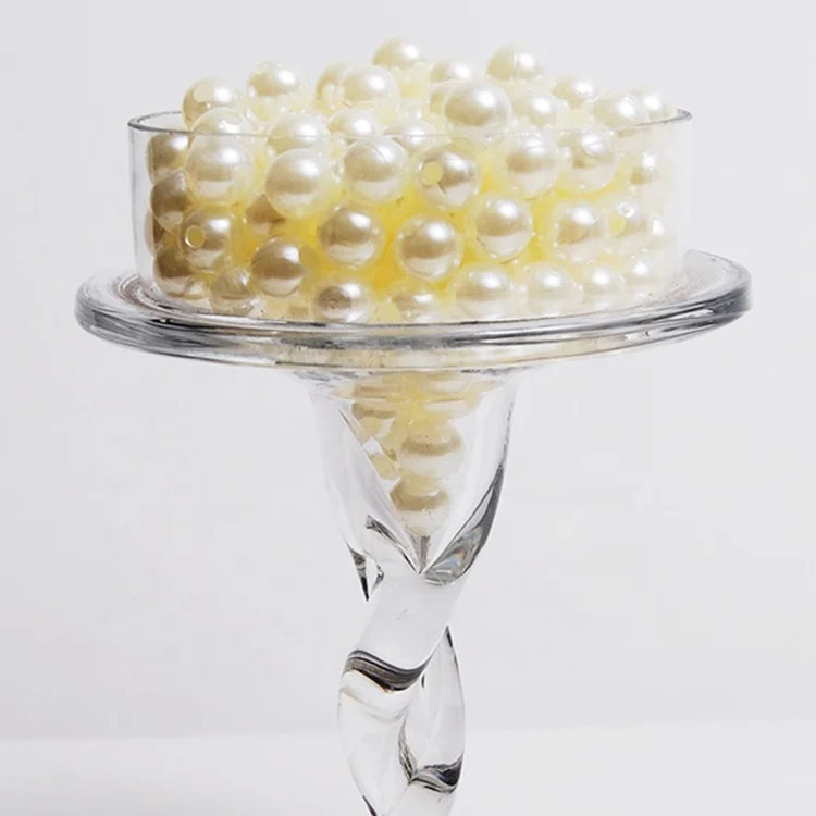 Decorative round loose faux white plastic decoration pearls