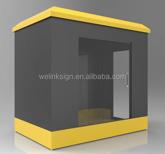 Sheet metal outdoor kiosk for retail promotion