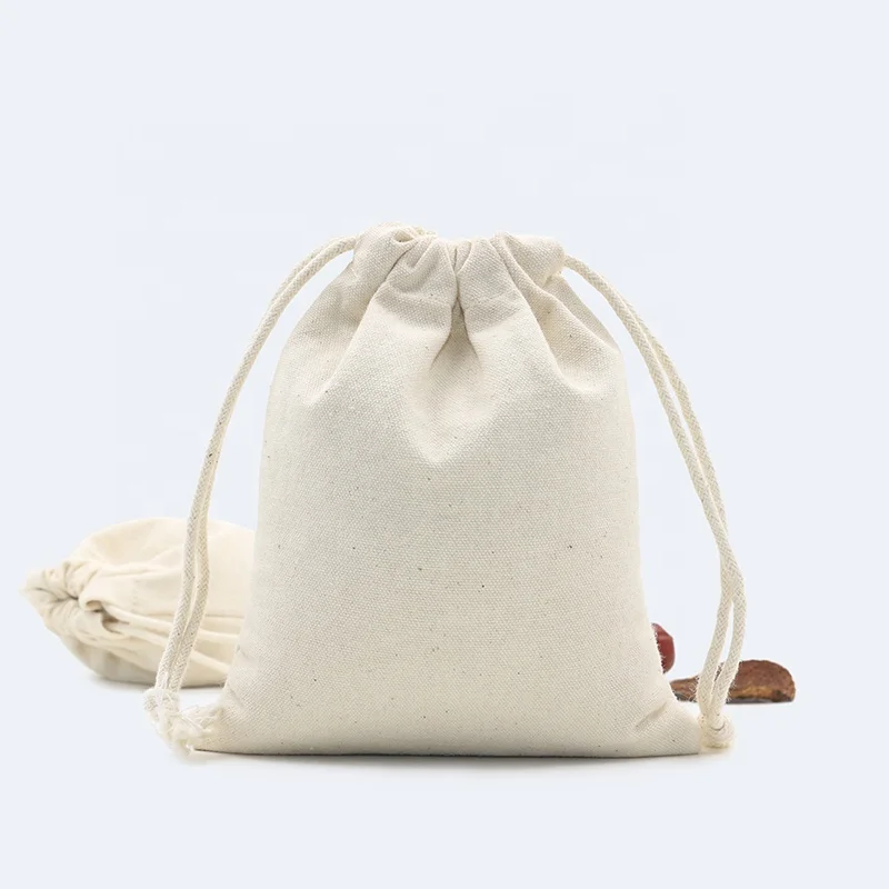 
reusable shopping bag, organic cotton bag with drawstring, recyclable cotton bag 