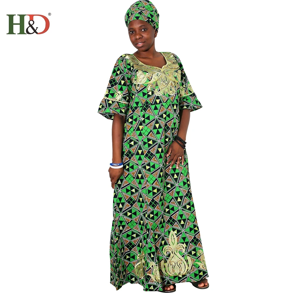 H & D Ladies Traditional Wax Prints Fabric Formal Dress For Fat Woman