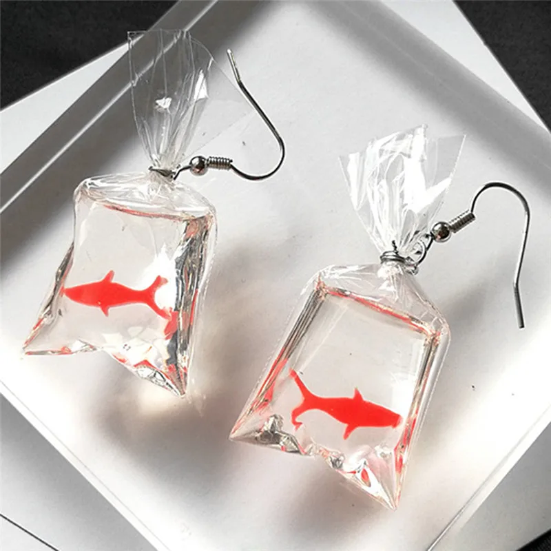 Fancy Cute Koi Fish Water Bag Dangle Earrings For Women 2018 New Trendy Girls Brincos Anti Allergy Graceful Joker Eardrop