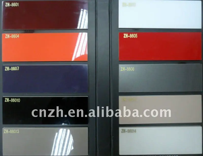 color sample of acrylic cabinet door panel&glossy mdf panel for kitchen furniture