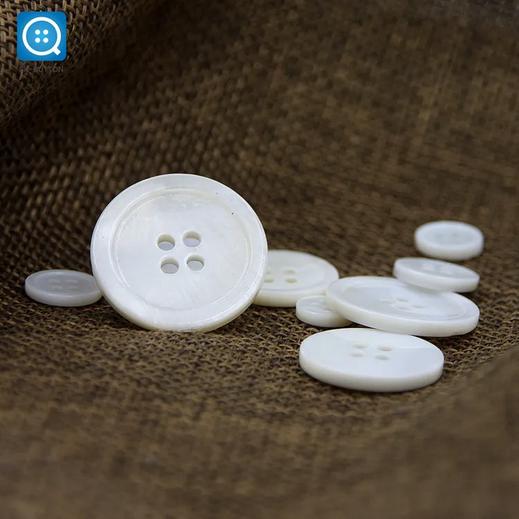 SK Custom Size 14L-44L Shell Button White Mother of Pearl River Shells Shirt Buttons