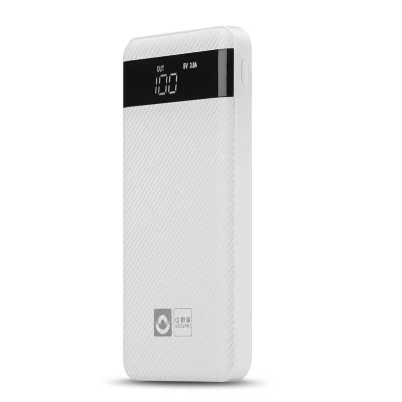 SOSLPAI large capacity li-polymer battery mobile charger power bank 20000 mah 3 usb ports phone custom logo qc3.0 power bank