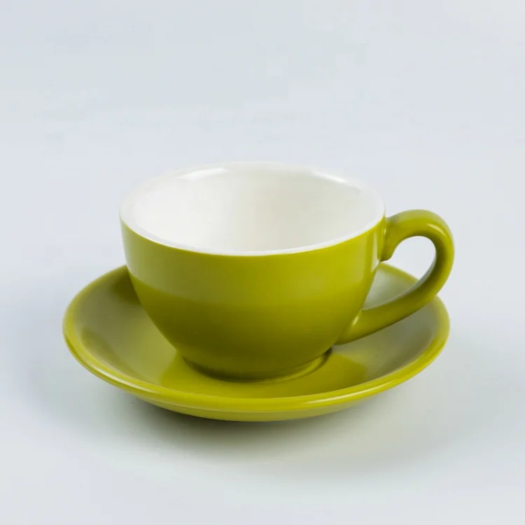 Bulk high quality competitive price customize color porcelain cappuccino tea cups saucers