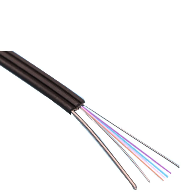 Drop cable 4 cores G657A Outdoor Self support Steel wire type