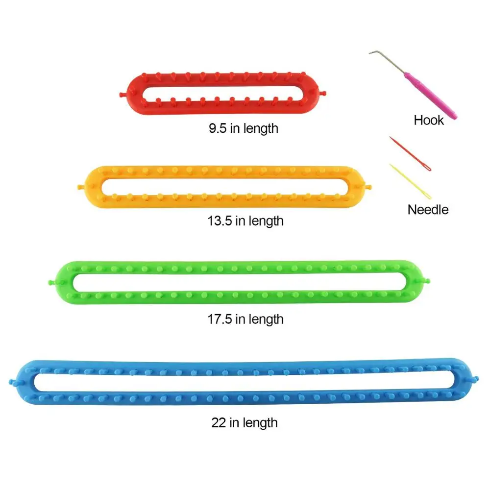 Long Knitting Loom Set with Hook Needle Kit for Yarn Cord Knitter,Round Knitting Loom Tool Kit
