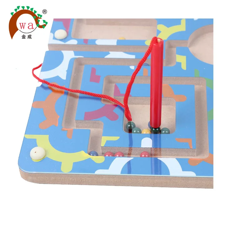 Children Wooden Intellectural Development Maze Toys with Magnetic Pen Good for Parent-Child Interaction