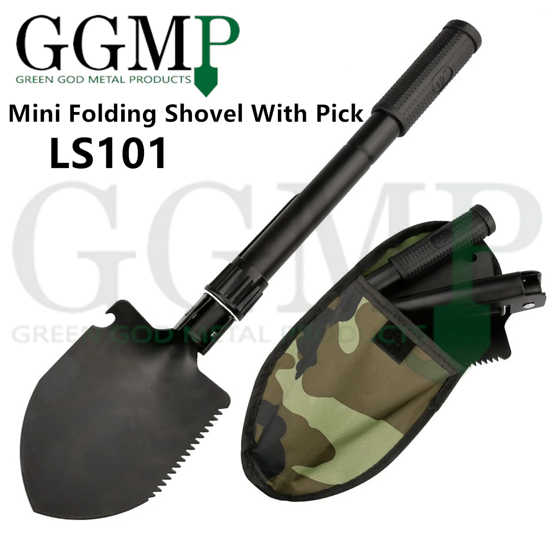 
outdoor multi function shovel and mini compass 
