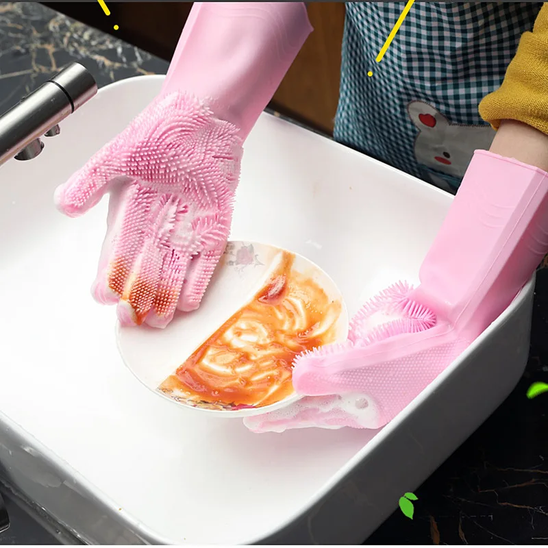 Magic silicone gloves for dishwash, kitchen cleaning, anti-scalding,  non-sticky, oil-proof and water-proof gloves