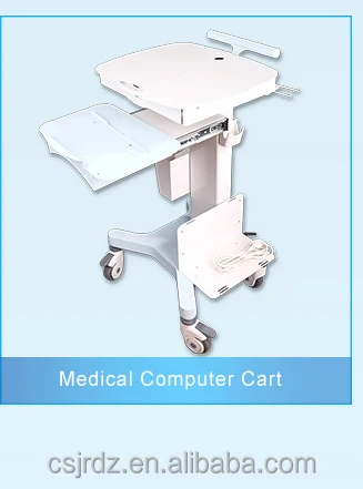 High quality Medical workstation trolley for Laptop, computer cart, hospital and medical mobile desktop laptop cart supplier