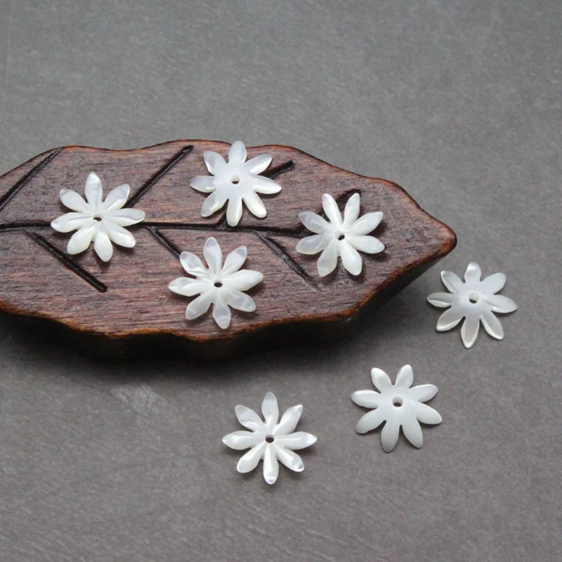 Бусины с полуотверстиями для изготовления ювелирных изделий, резные бусины из натурального розового жемчуга в форме ракушки, цветка, 10/12 мм