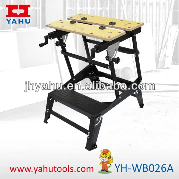 
6 Position height adjustable fallout 3 workbench for woodworking with bench vise 