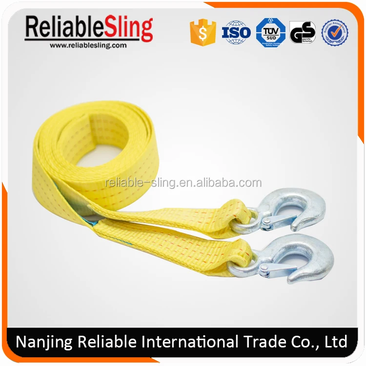 flat hook truck car tow rope tow belt tow strap