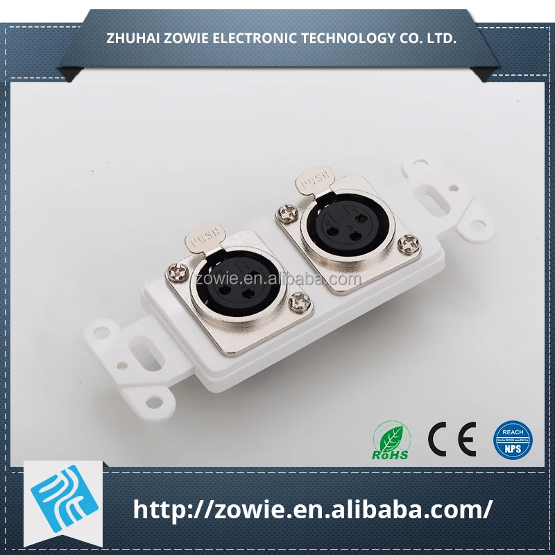 Home 2 Microphone Jack Wall Plate Cannon Xlr Connector