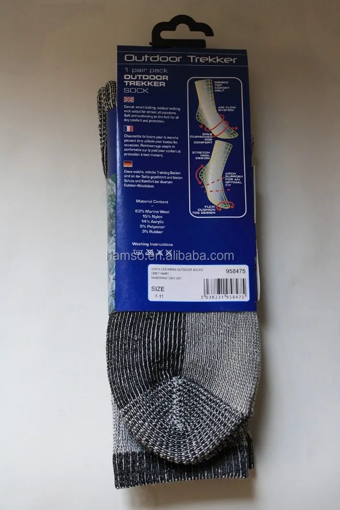 men thick thermal outdoor Merino wool  socks