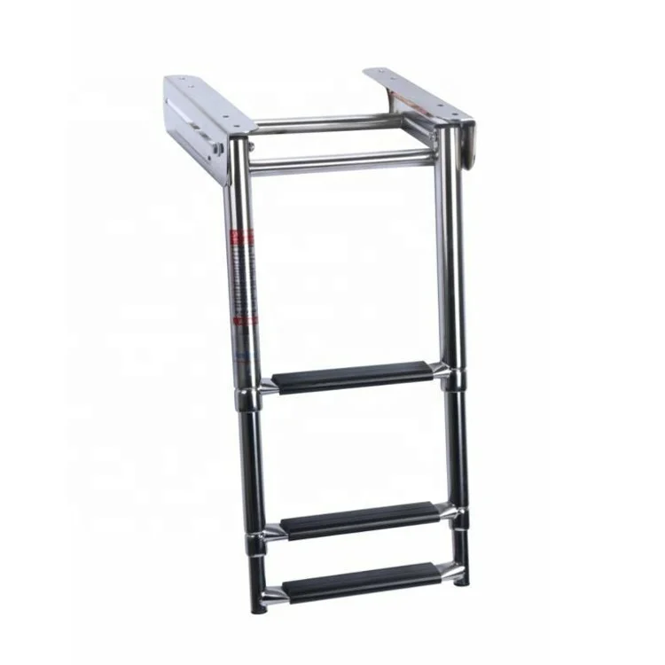 Xiamen Sunshine Marine Factory price yacht accessories 3 step sliding telescopic platform ladder for sailboat ship boat
