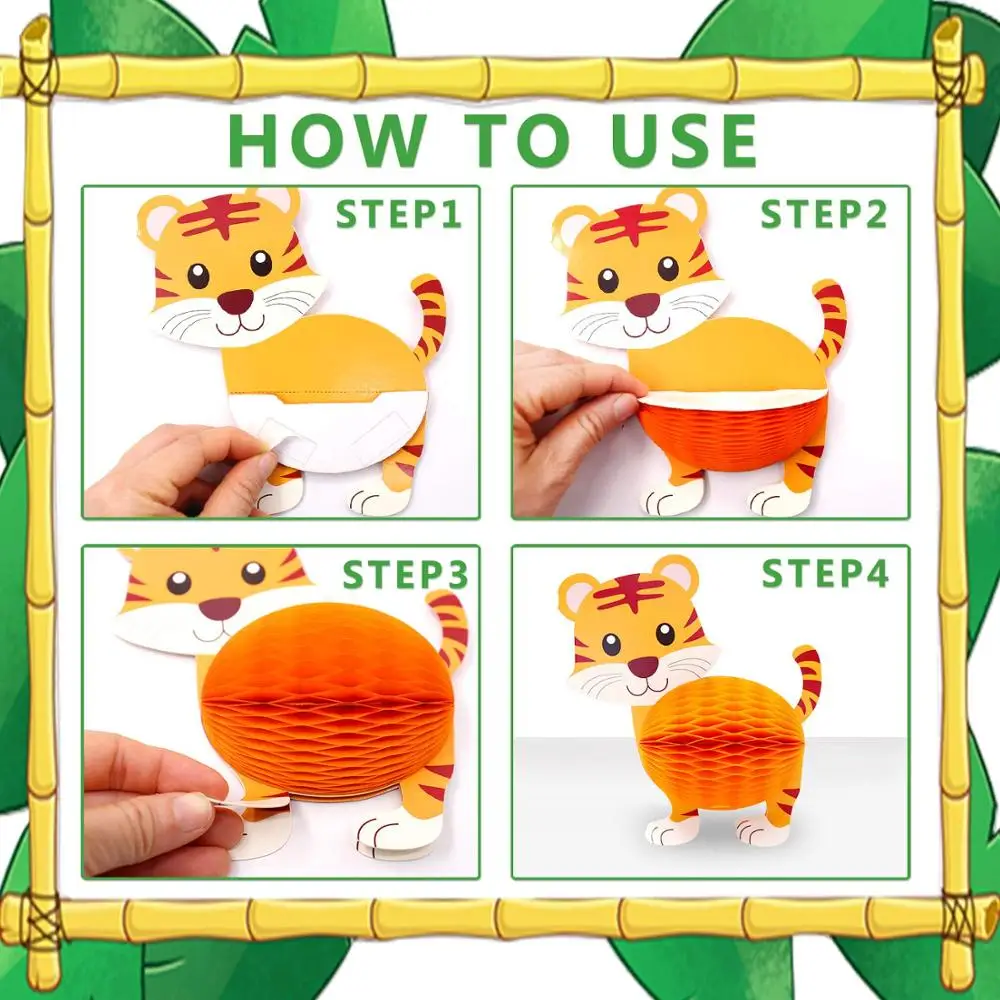 jungle Animal Safari party supplies Honeycomb Centerpieces 3D Table Decorations,birthday Decorations Set Baby Shower Party theme