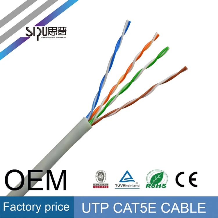 SIPU 305 m/box utp lan кабель cat5e 4pr 24awg utp кабель cat5e производителя В Китае