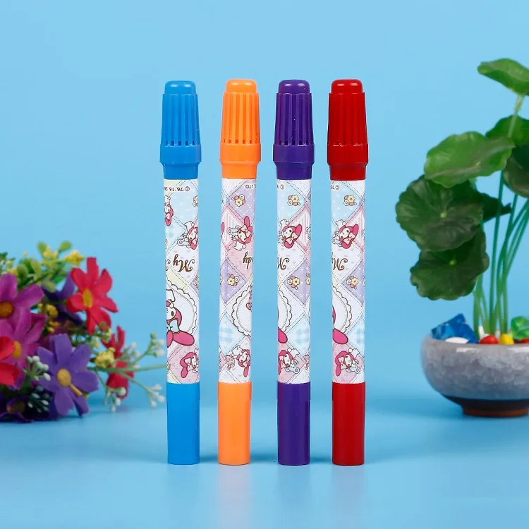 dual tip stamper markers smile face on the nib environmental 12 color no-toxic ink marker