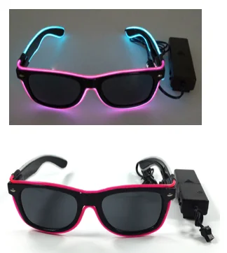 New double color rave light up El wire glasses flashing led sunglasses costumes for Bar, Party, Christmas