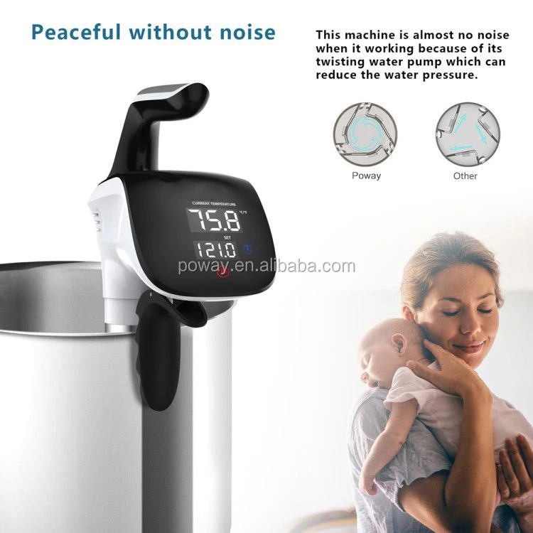 Poway Slow Cooker Portable 850W for Home and Restaurant Accurate Temperature Setting and Digital Timer Sous Vide High Quality