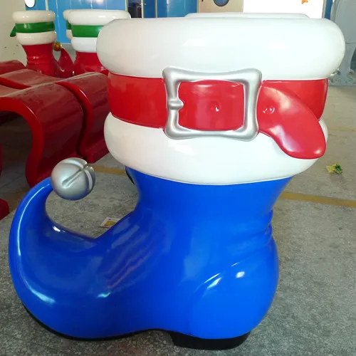 Fiberglass christmas santa boot for santa set decoration