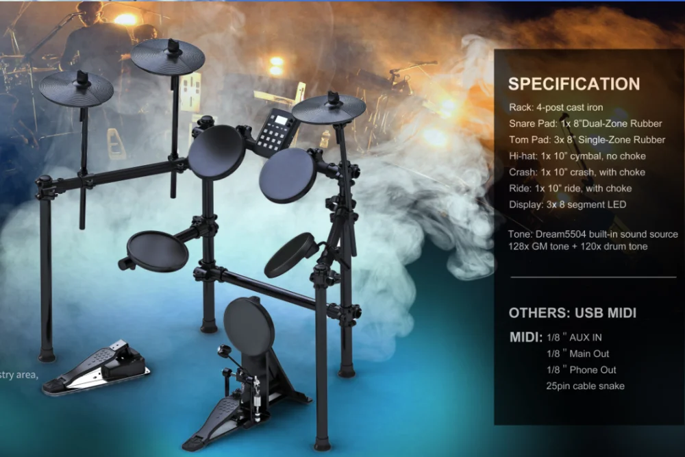 Профессиональный барабанный набор электронный/барабанный Электрический