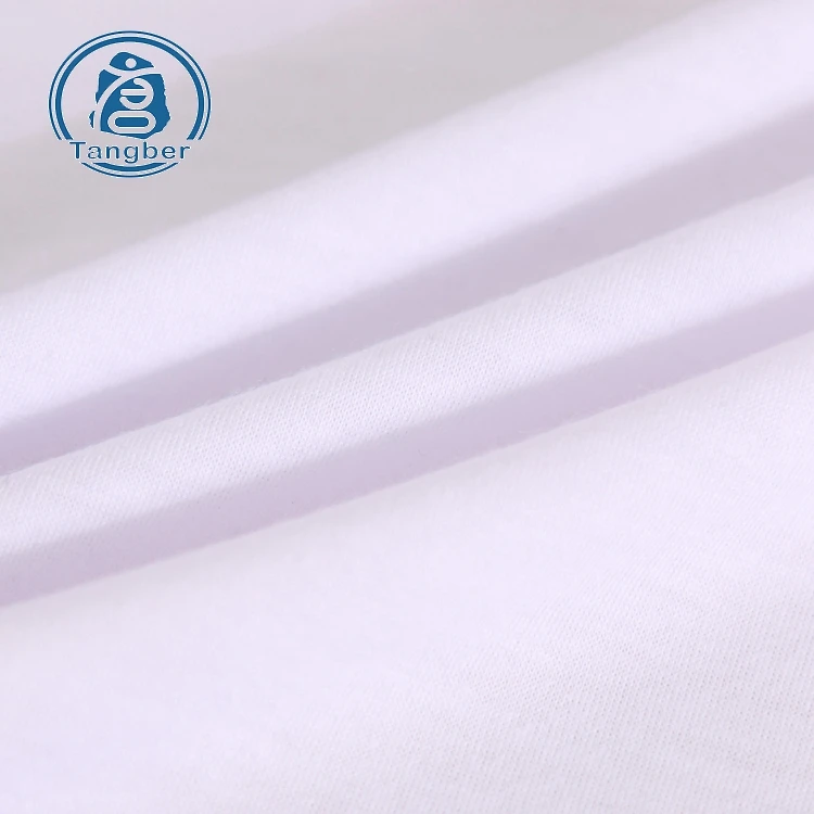 Plain white dying design Knitting Jersey 100% spun polyester cotton feel Fabric