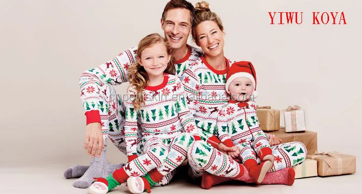 Christmas pajamas promotional funny clothing set wholesale boutique family clothes kids pajamas