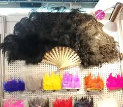 75cm High Quality Double Player Ostrich Feather Fans for Belly Dance