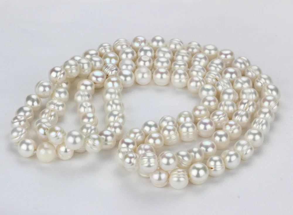 11mm A 47' off round natural freshwater pearl necklace fine jewelry