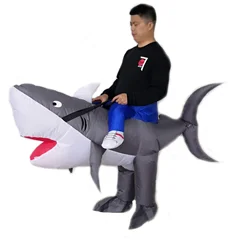 Factory Wholesale  Halloween Costume Animal Mascot  Funny Adult Inflatable Shark Costume