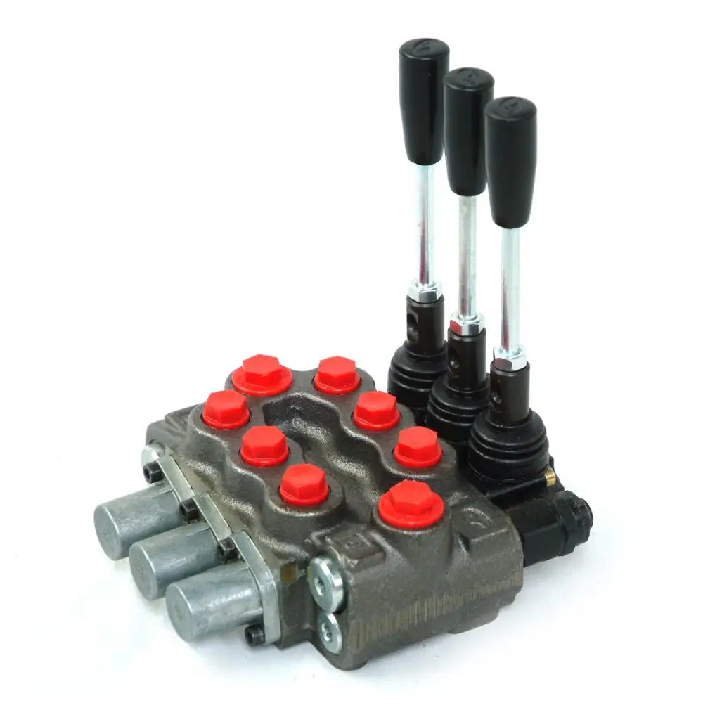 Flow 25 Liters Monoblock Three Spool Hydraulic Valve