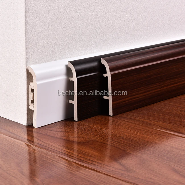 80mm PVC Baseboard Trim Profile Vinyl Floor Skirting Board Of USA