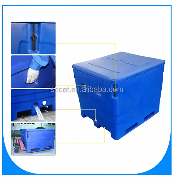 1000ltr larger size Insulated cool bins, Plastic Fish Box For Fishing Vessel