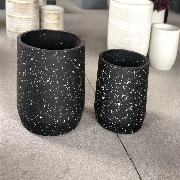 flower pot Tall round clay plant pots brush pot