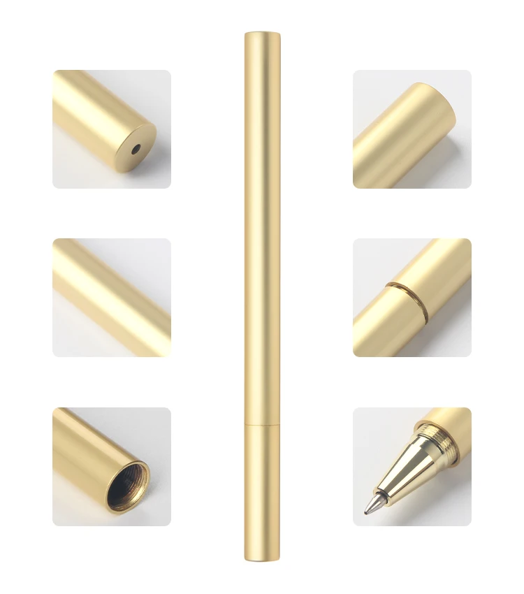 Custom Logo Copper material Metal pen office school stationery Gift Luxury Brass pen hotel ballpoint pens