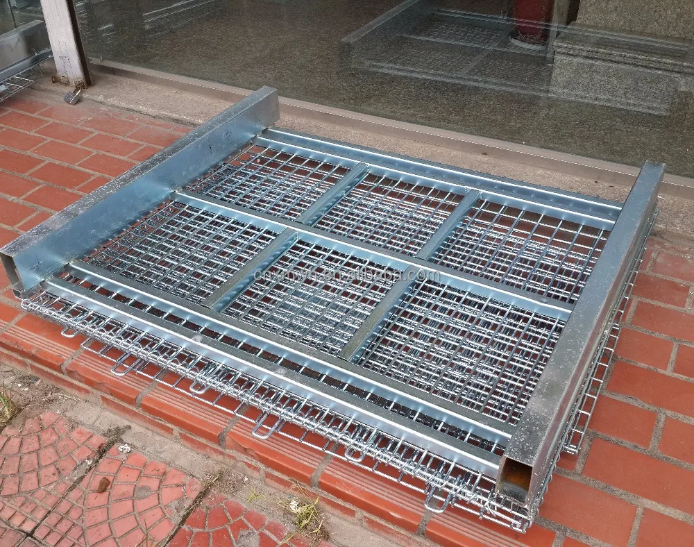 collapsible wire mesh container with tube bars for racking system warehouse