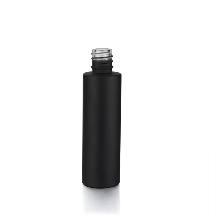 
Fancy label 30ml push button pump black thick cylinder glass cosmetic dropper packaging bottle with dropper or press pump 