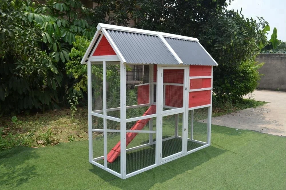 Wooden plastic roof chicken coop