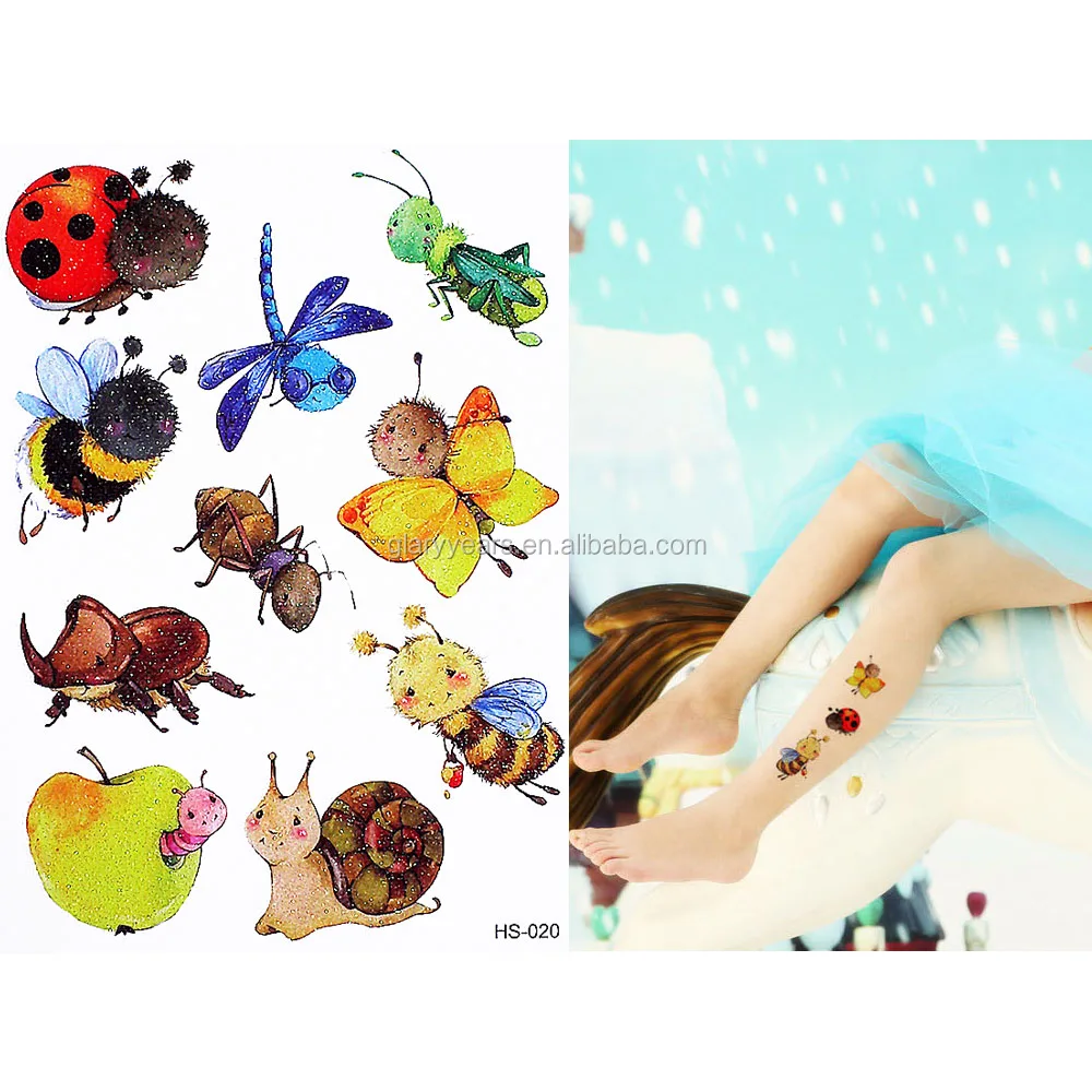 
Glitter Kids Animals Temporary Tattoo Sticker Paper 