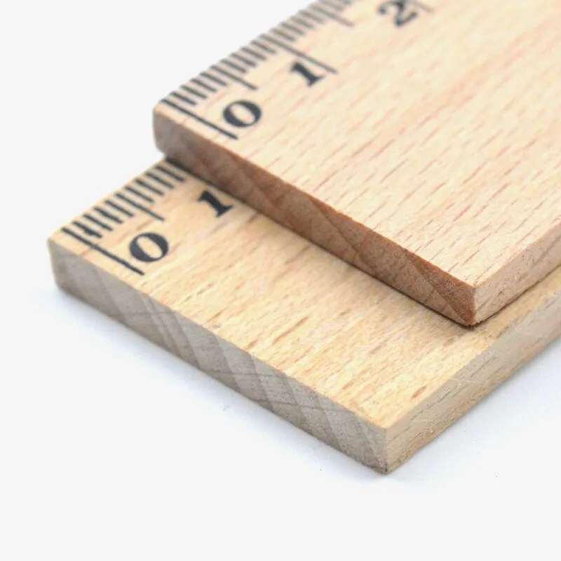 Wooden Ruler Tailor Rulers OEM Arts & Crafts Natural Color Beech Wood  30cm Ruler
